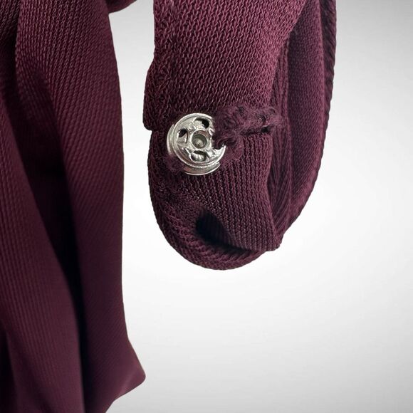 Cinq a Sept Lacey Ruched Dark Fig Crepe Midi Dress Size 6 Sleeveless Simple - Picture 9 of 12